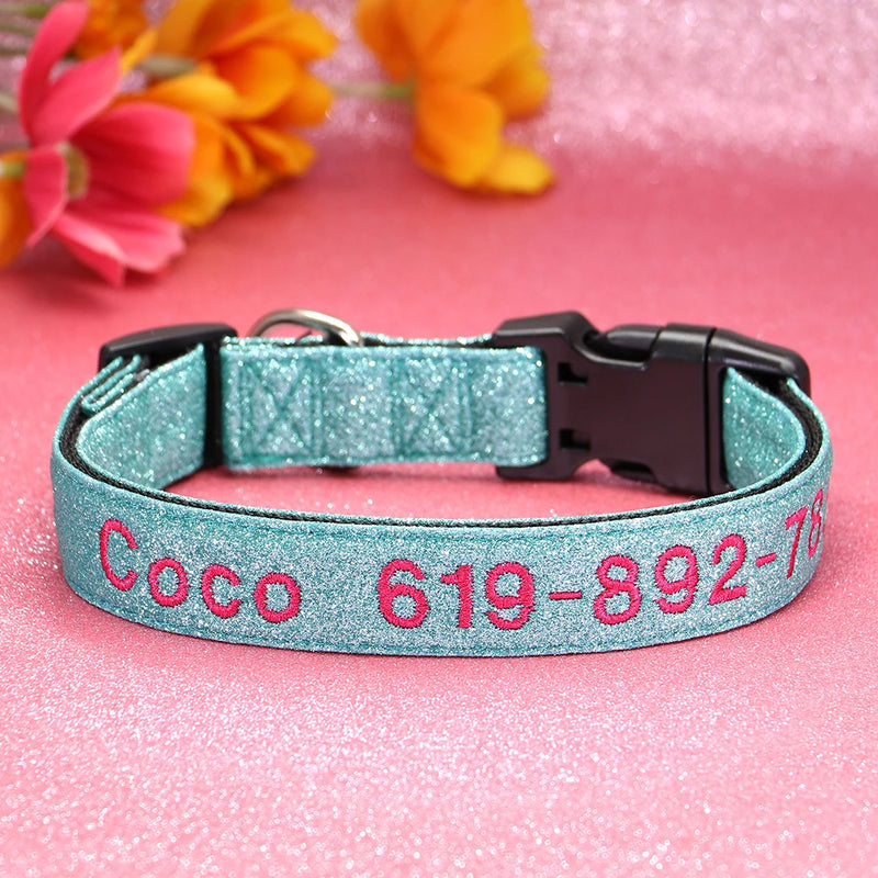 Personalisierte bestickte Nylon-Hundehalsband