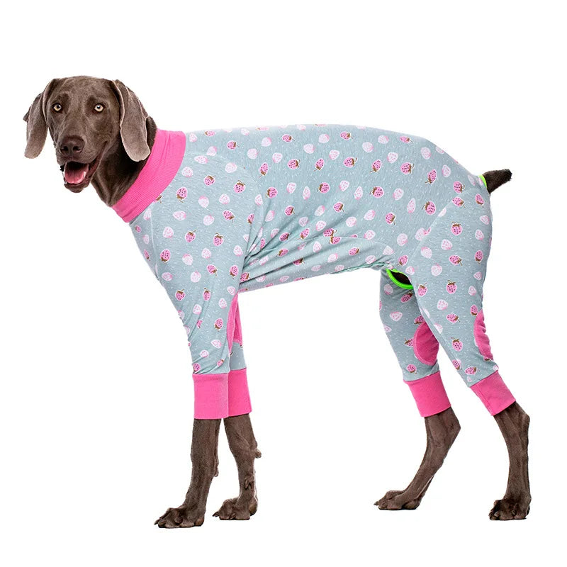 Cartoon Print Cotton Pajamas for Medium and Large Dogs