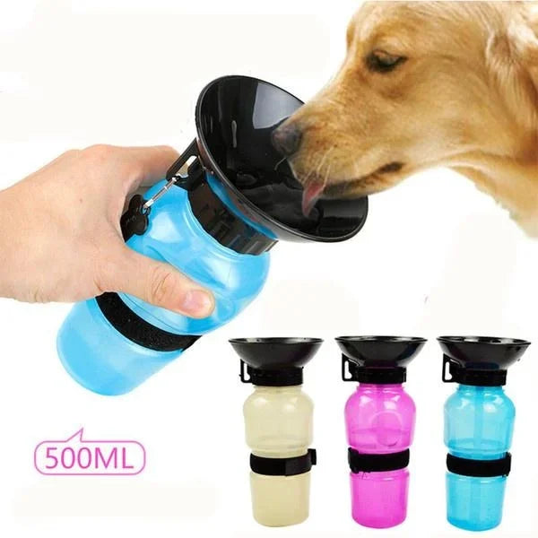 Botella de Agua Portátil para Mascotas con Tazón Desmontable