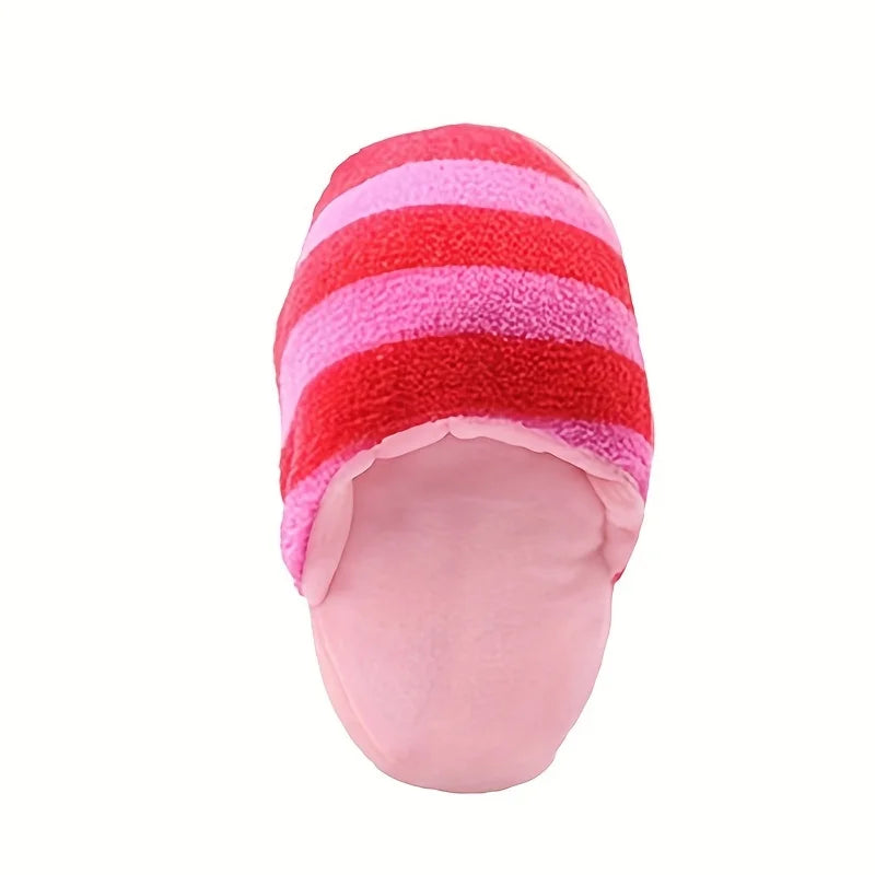 Cartoon Slipper Plush Squeaky Dog Chew Toy
