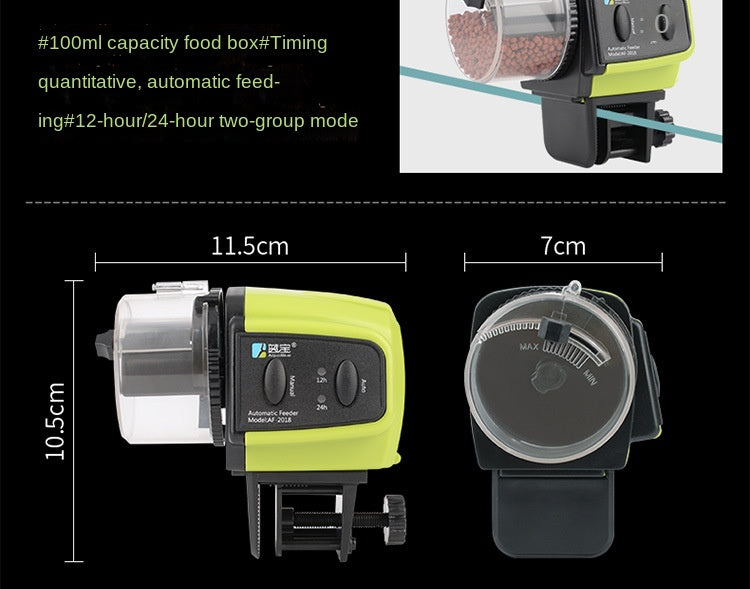 Automatic Fish Tank Feeder with Timed Dispense