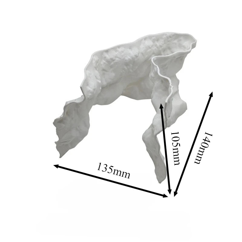A light gray 3D rock cave aquarium ornament with natural terrain design shown from the side.