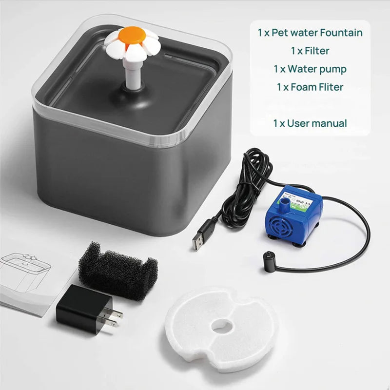 Fuente de Agua para Mascotas de 2L con Indicador LED