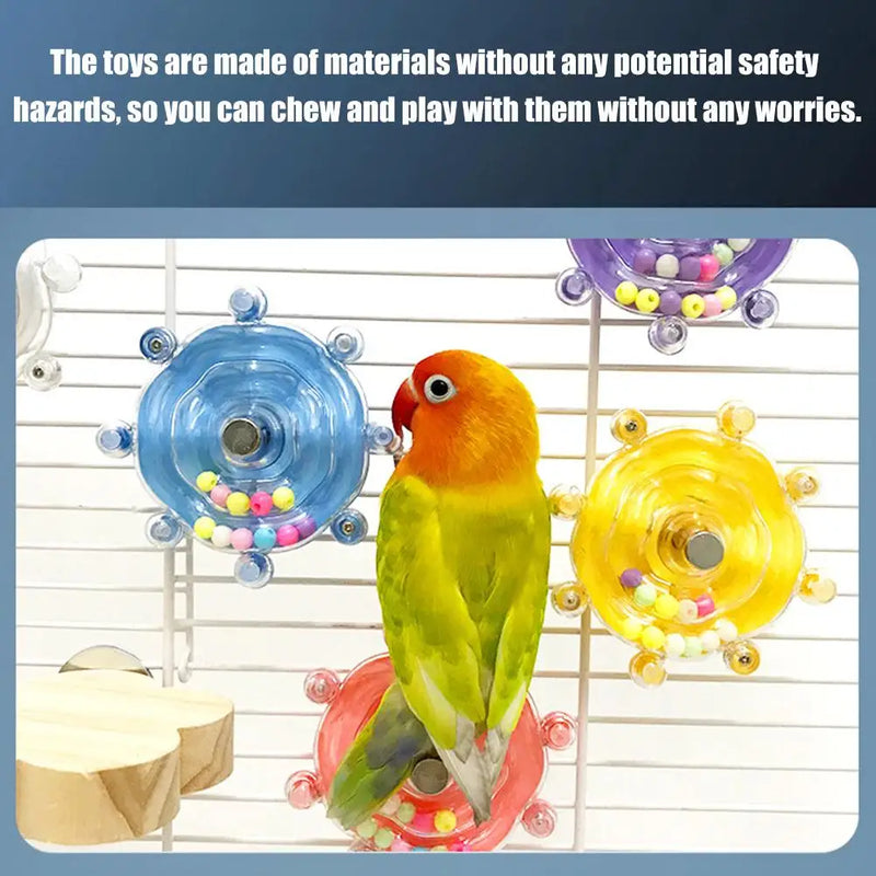 لعبة تفريغ الضغط للببغاوات: موزع مكافآت دوّار لتدريب المنقار