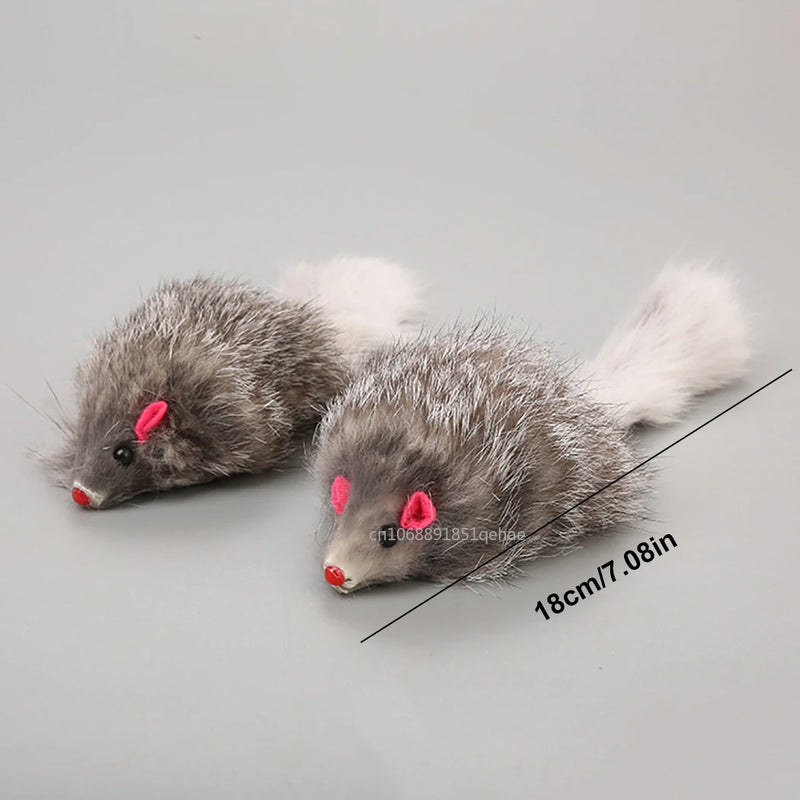 Jouet Souris en Peluche pour Chat avec Longue Queue