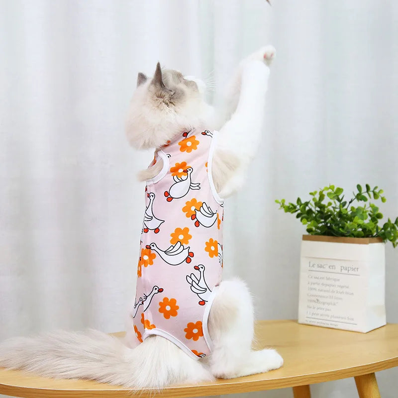 Cat Recovery Vest – Soft Anti-Licking Protector for Post-Surgery Care