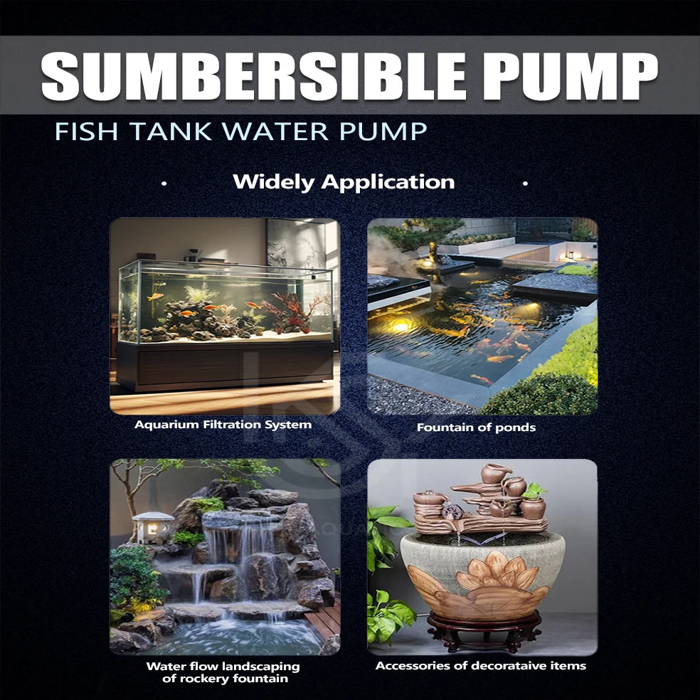 Adjustable Submersible Aquarium Water Pump – Ultra-Quiet Ceramic Shaft