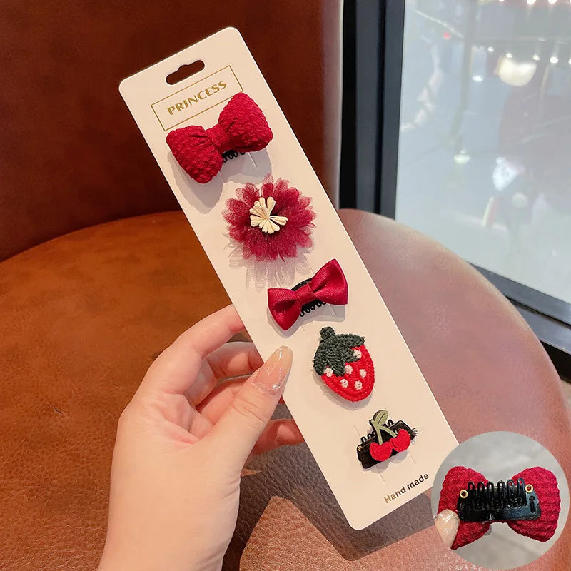 Adorable Flower Snap Clips for Baby Girls (Set of 6)