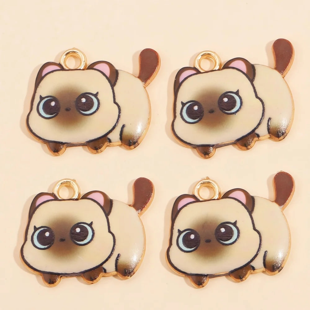 Colorful Cartoon Cat & Animal Enamel Charms for DIY Jewelry Making