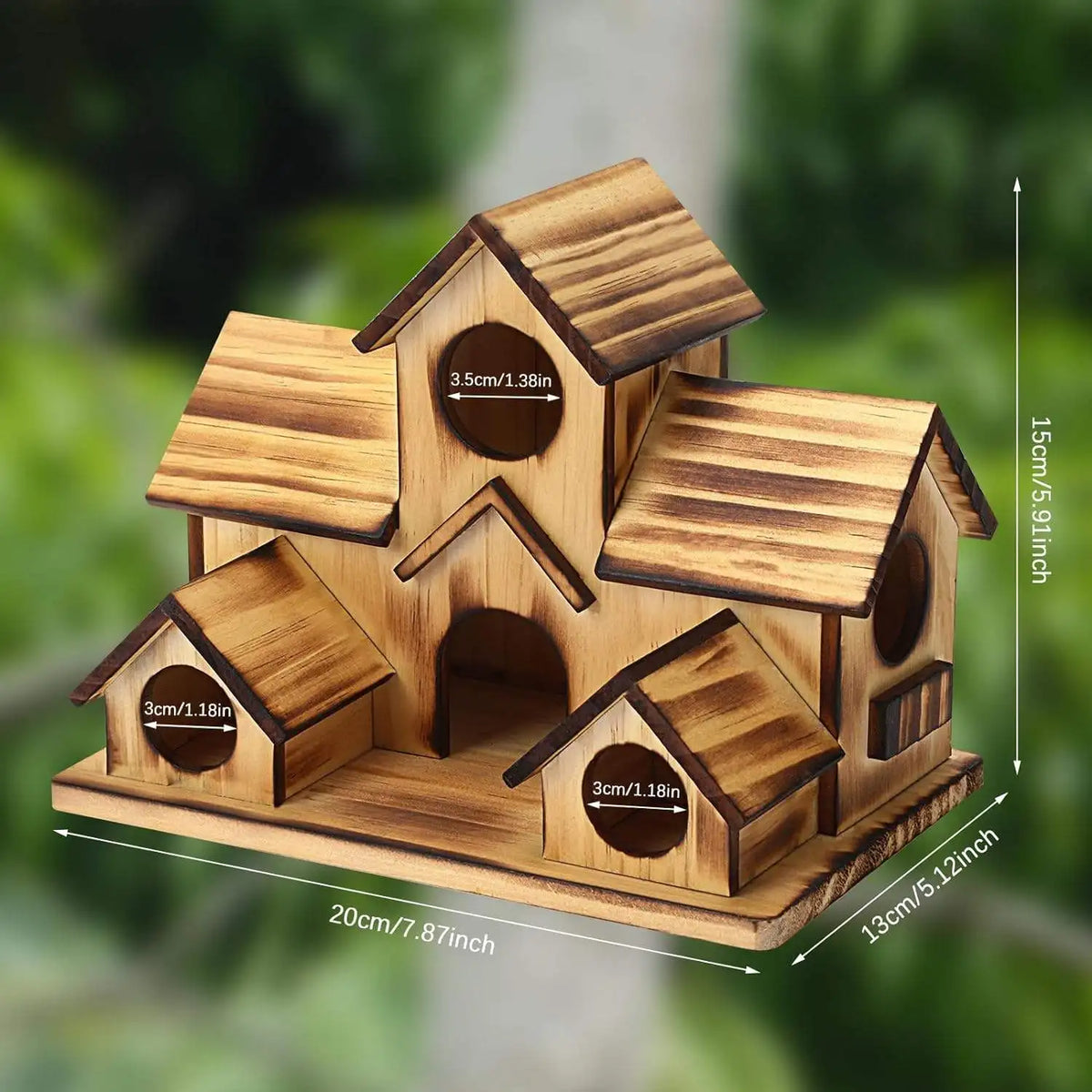 Handcrafted Wooden Bird House with Waterproof Finish