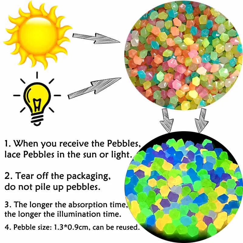 Glow Pebbles for Aquariums and Outdoor Decor