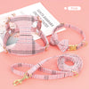 Classic Plaid Dog Collar, Harness & Leash Set with Bowtie