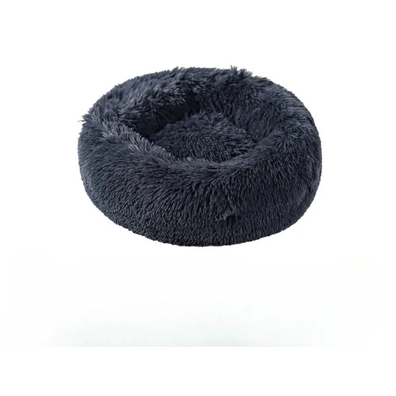 Plush Donut Pet Bed with Raised Edge