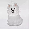 Figure sculptée d'un chien avec les oreilles dressées et un sourire, conçue pour le stockage de cheveux.
