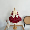 Elegant Cotton Pet Dress with Bow for Small Dogs and Cats