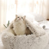 Lit Semi-Ouvert en Peluche pour Chats et Chiens