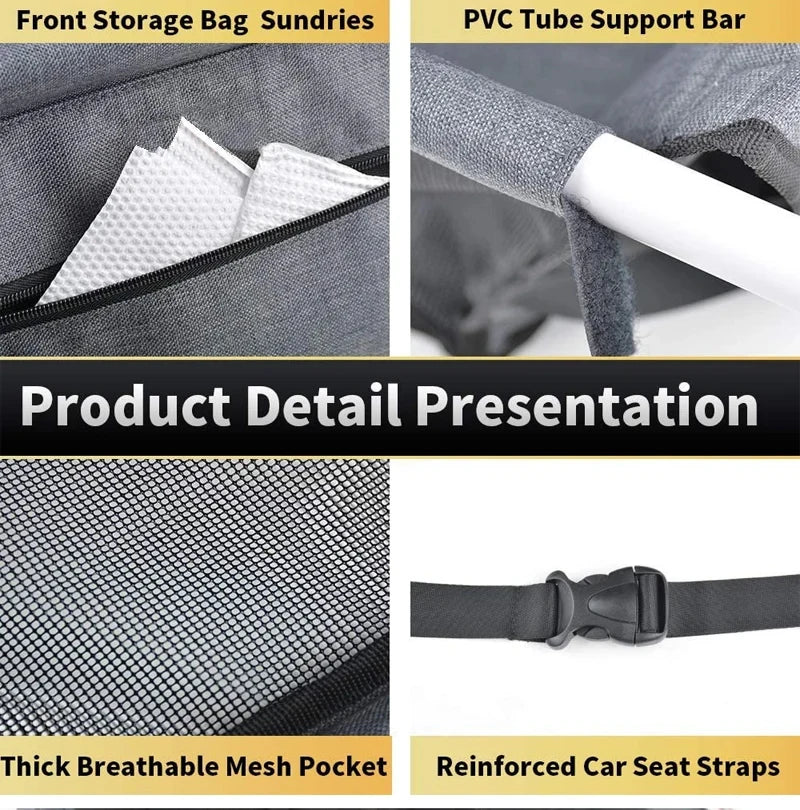 Siège Auto pour Animaux avec Pochette de Rangement
