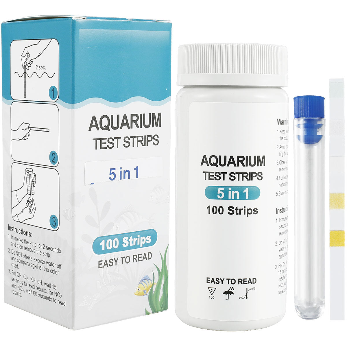 7-in-1 Aquarium Water Test Strips (100 Count)