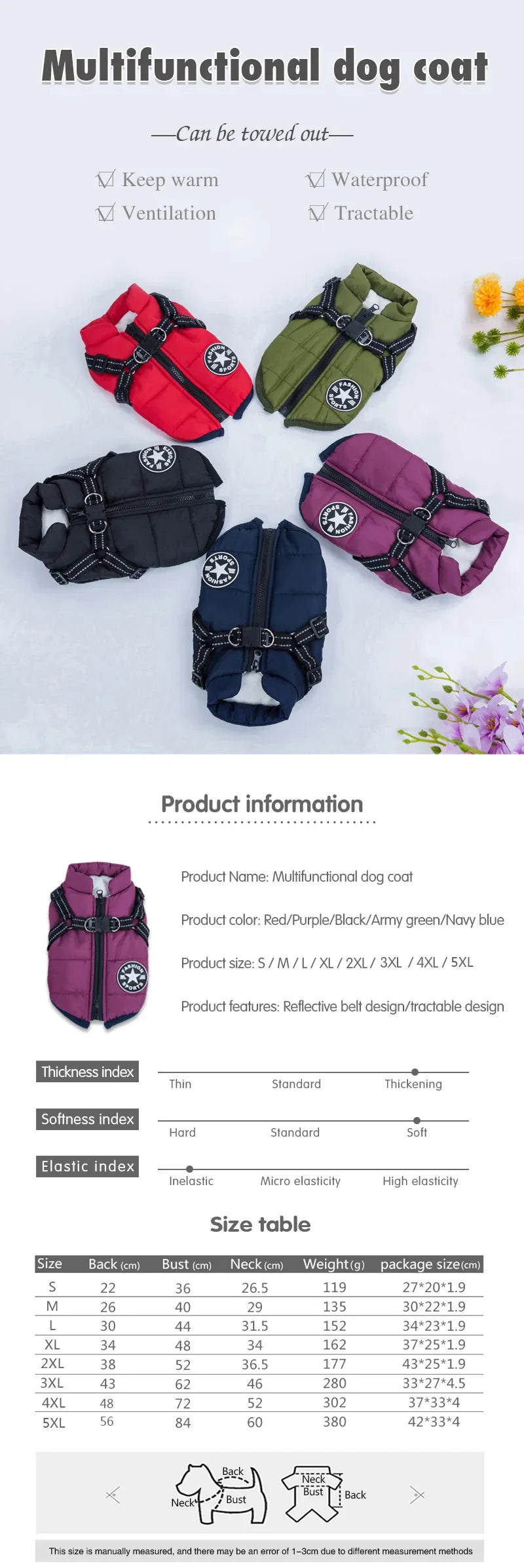 Impermeable para Perro con Arnés Integrado