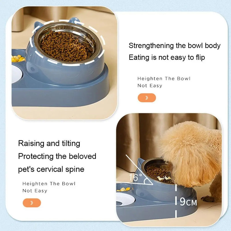 2-in-1 Pet Water Dispenser and Food Bowl
