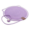 Purple cat scratching mat with a self-play ball