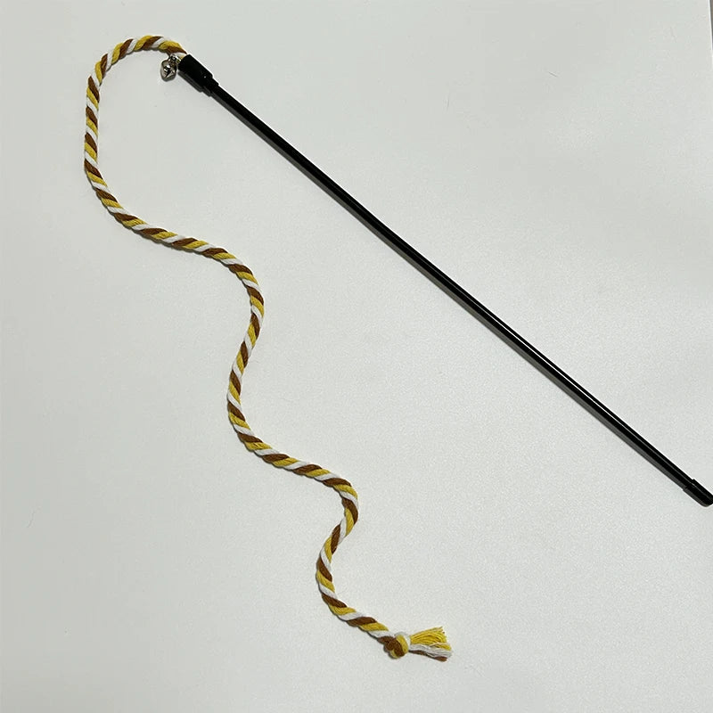 Interactive Cat Teaser Rod Toy with Satin Ribbon