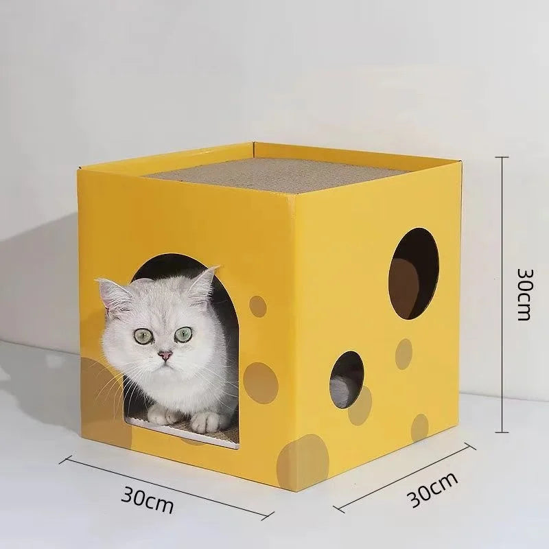 Double-Layer Cat Scratching House with Corrugated Cardboard