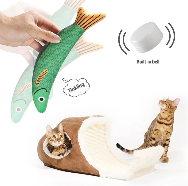 Jouet en Peluche Poisson à la Catnip pour Chats