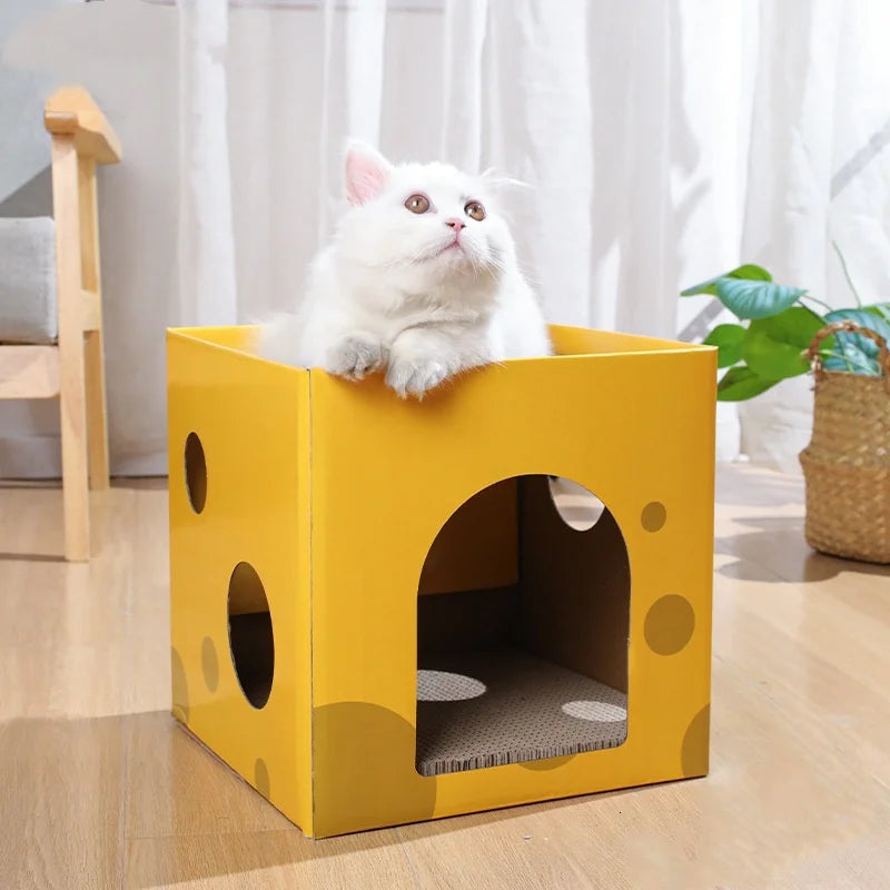 Double-Layer Cat Scratching House with Corrugated Cardboard