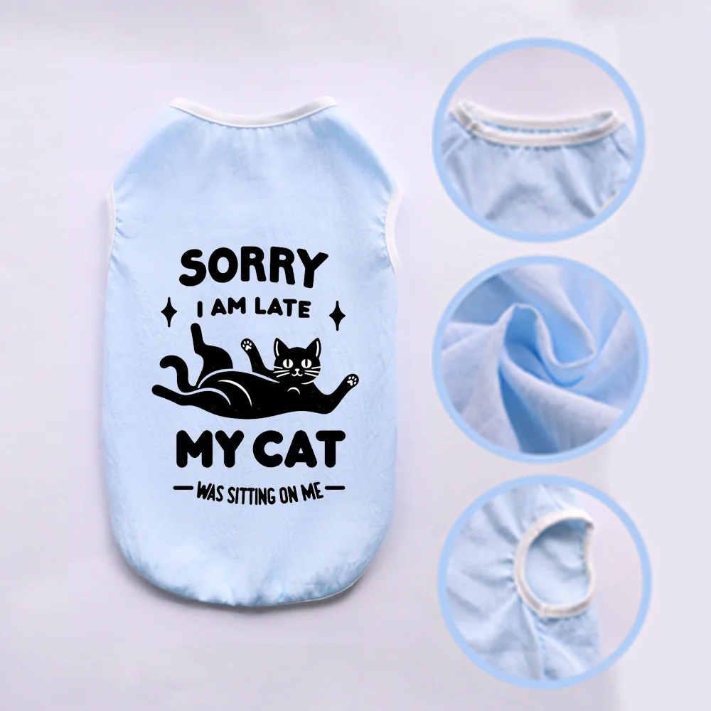 Breathable Summer Pet Vest with Fun Print – Sleeveless Casual Shirt for Small Dogs & Cats