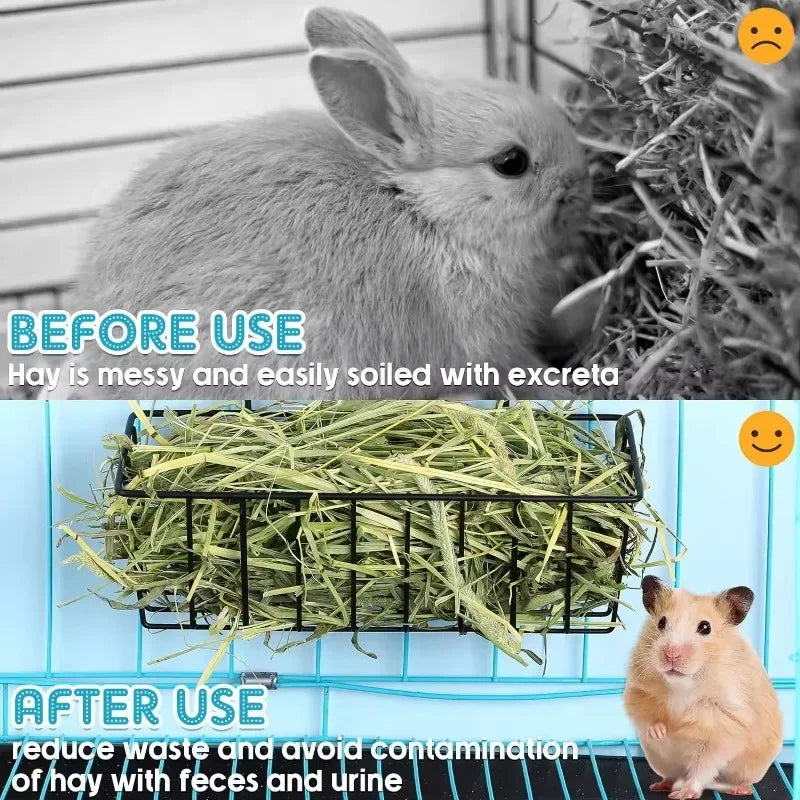 Heavy Duty Metal Hay Feeder for Rabbits and Small Pets