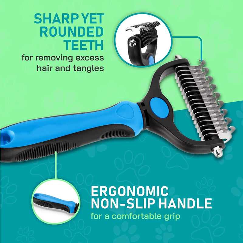 Brosse de toilettage anti-démêlage à double face pour animaux