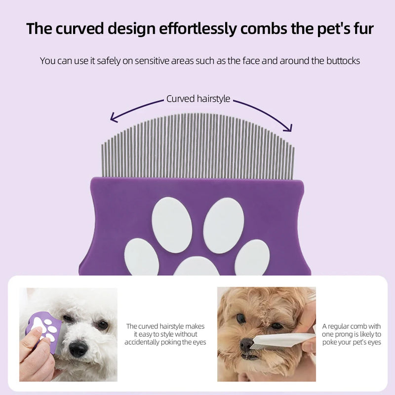 Peigne Courbé pour Toilettage de Chats et Chiens