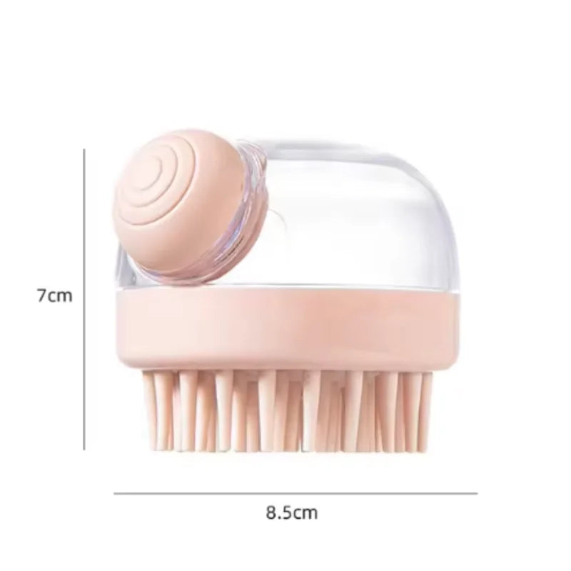 Soft Silicone Pet Bath Brush with Shampoo Dispenser