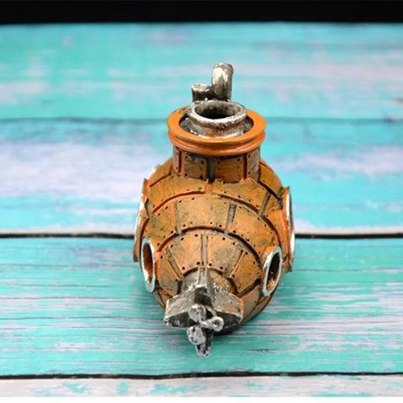 Resin Submarine Aquarium Ornament