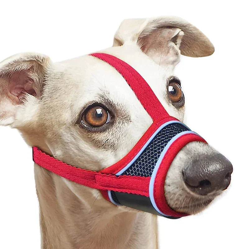 Adjustable Breathable Mesh Dog Muzzle with Reflective Strip