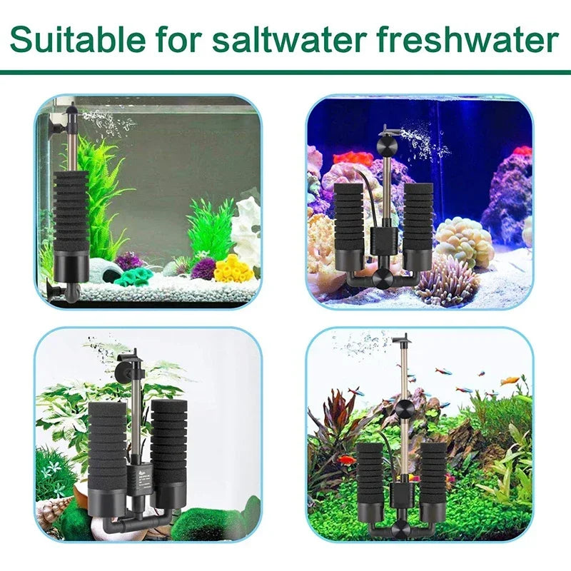 Filtre Submersible 3-en-1 Silencieux pour Aquarium