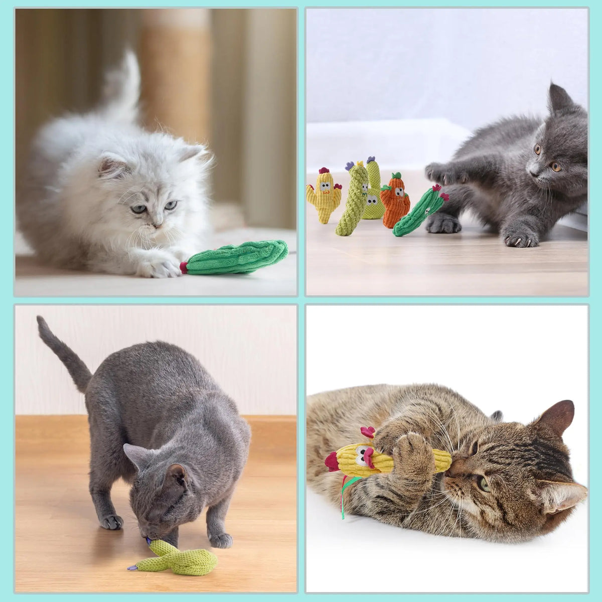 Organic Catnip-Filled Cactus Cat Toys (Set of 5)