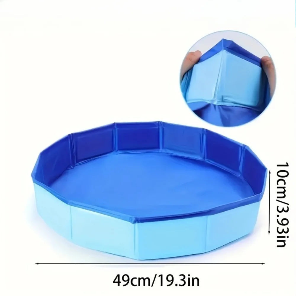Foldable Dog Bath Tub with Grooming Brush Set