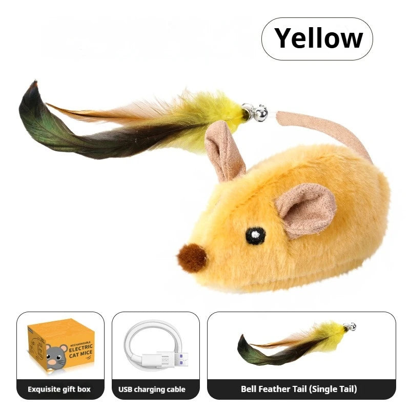 Interactive Motion-Activated Cat Toy Mouse with Squeaky Sounds