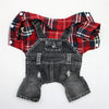 Classic Plaid Denim Jumpsuit for Small Dogs