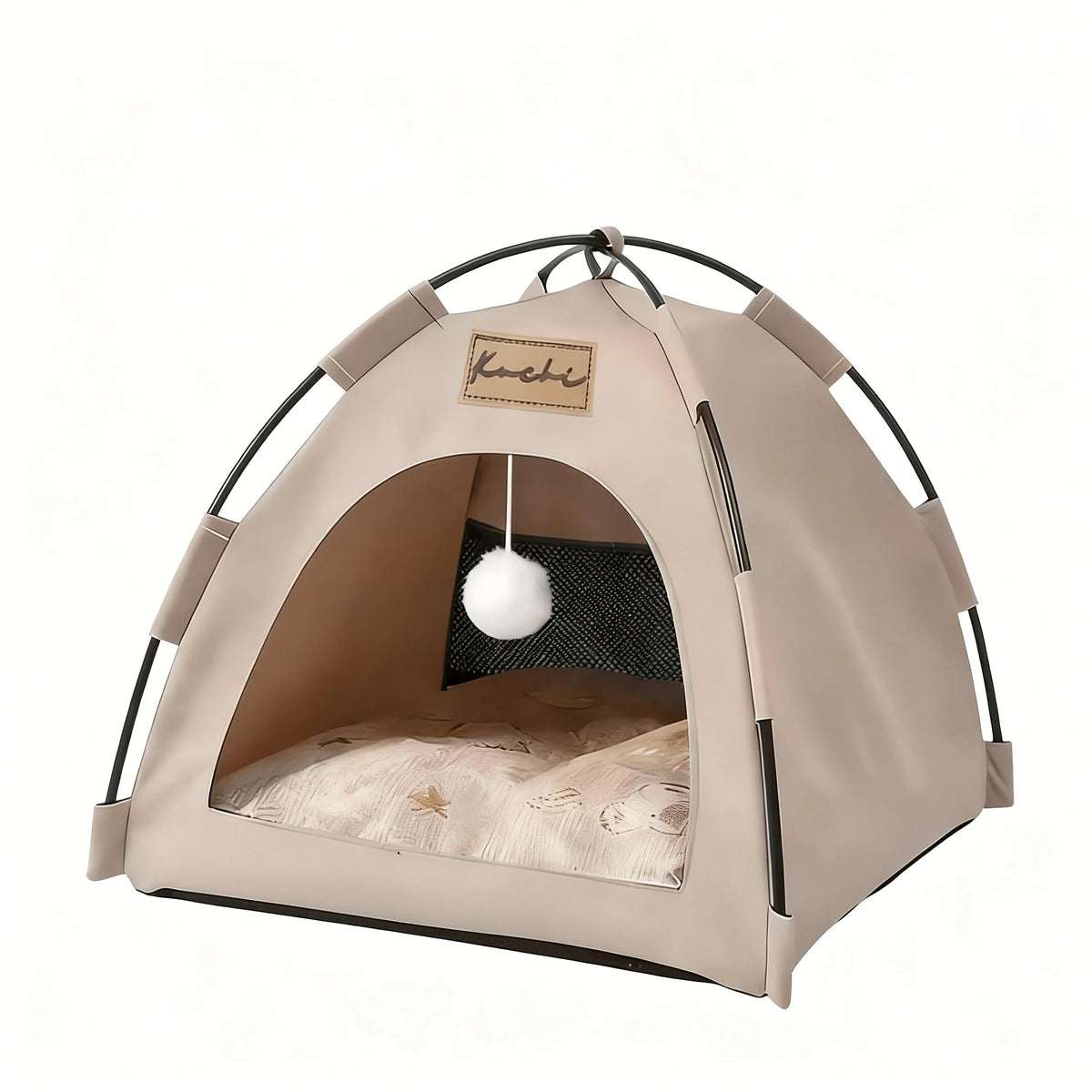 Foldable Semi-Enclosed Pet Tent Bed for Small Dogs and Cats