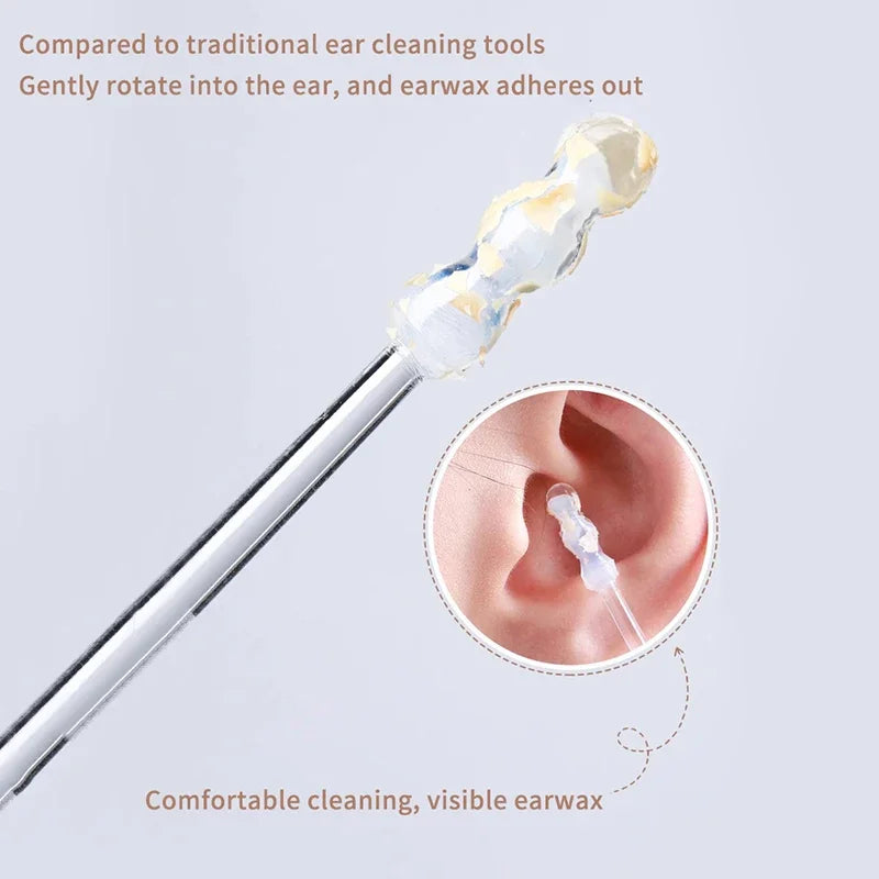 Reusable Earwax Removal Swabs with Adhesive Tips