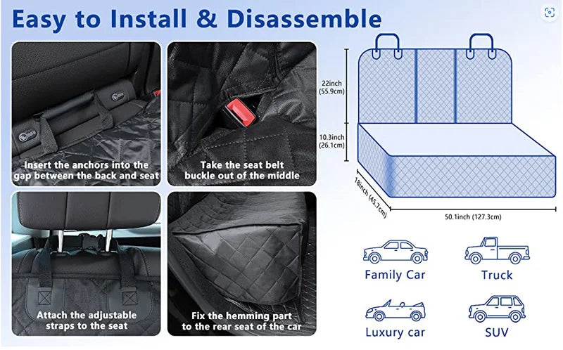Waterproof Dog Car Seat Cover Hammock