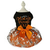 Spooky Pet Princess Costume with Skull Print and Tulle Skirt