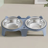 Stainless Steel Anti-Tip Cat & Dog Bowl with Double Compartments