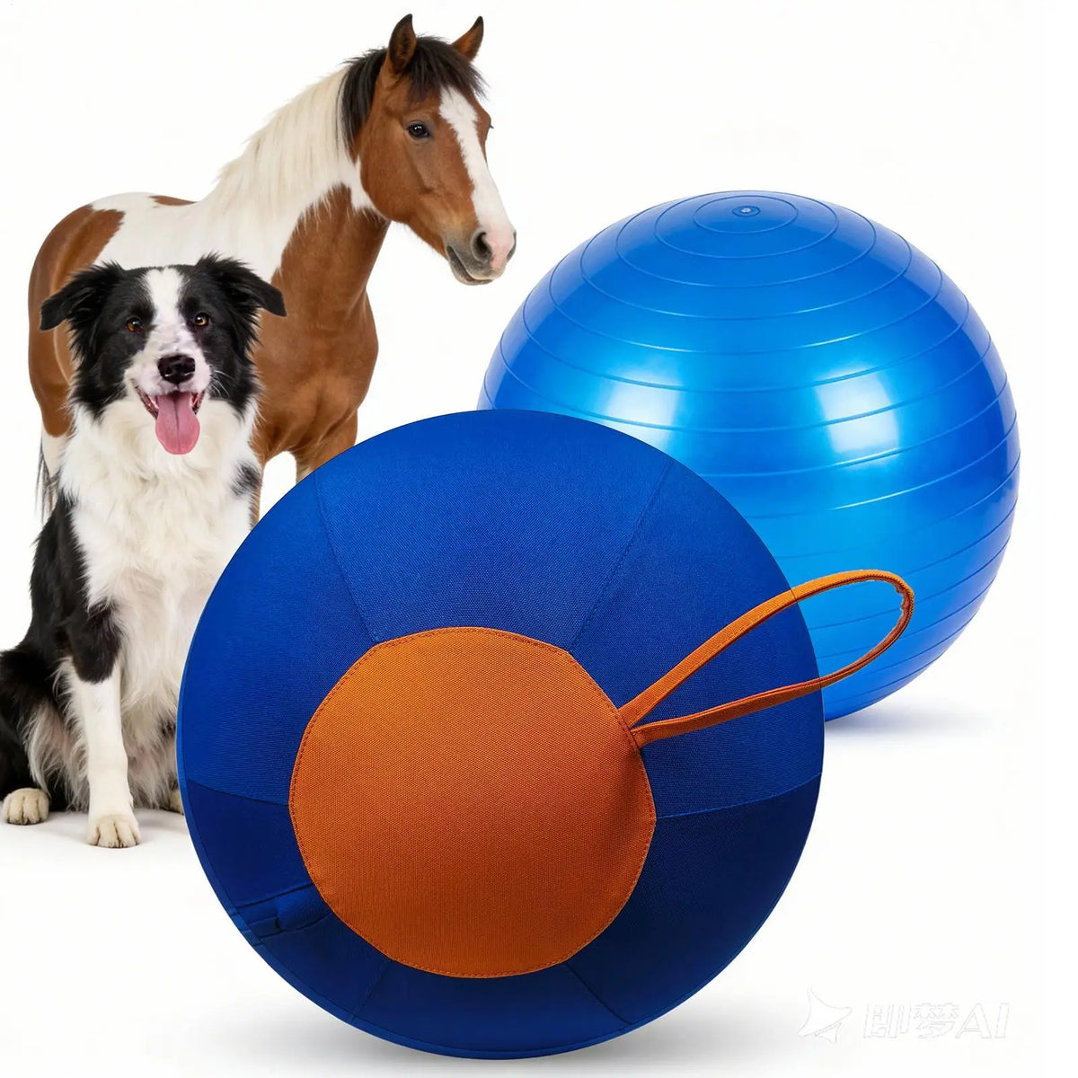 Interactive Large Dog Ball with Wrist Strap