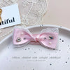 Pink Bow Pet Hair Clip with Rhinestone & Pearl Accents