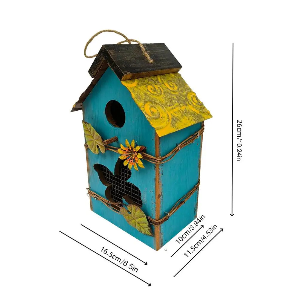 Handcrafted Wooden Hanging Birdhouse for Garden Decor