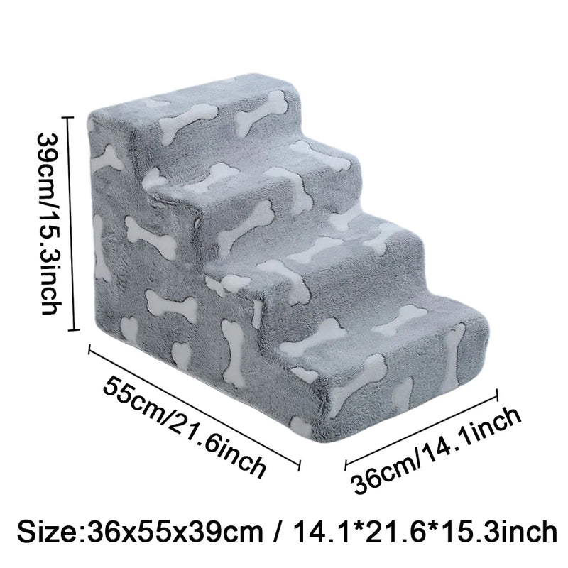 Detachable Pet Stairs with Soft Foam Steps